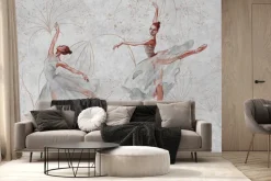 Fototapeta: Baletnice tańczące w pięknej sukni na tle betonu