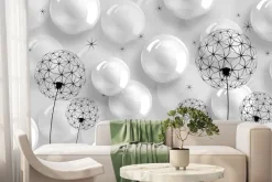 Fototapeta: Balony białe i w dmuchawce