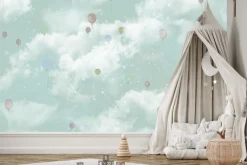 Fototapeta: Balony na tle chmur na gwieździstym niebie