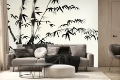 Fototapeta: Bambus pędy na jasnym tle