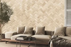 Fototapeta: Bambusowa tkana beżowa mata