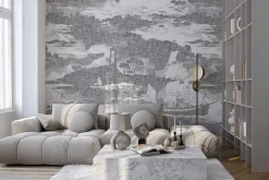 Fototapeta: Baśniowy statek unoszący się wśród miękkich chmur