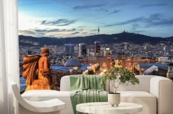 Fototapeta: Barcelona niebieski godzinę, hiszpania