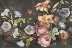 Fototapeta: Barwne kwiaty na ciemnym tle z teksturą