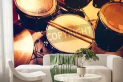 Fototapeta: Bębny koncepcyjne obrazu. zdjęcie perkusji i podudzia leżących