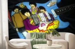 Fototapeta: Beatles yellow submarine tematem airbrushed na gitarę stratocaster