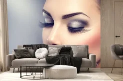 Fototapeta: Beautiful fashion luxury makeup. long eyelashes, perfect skin