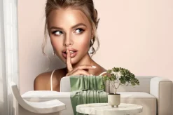 Fototapeta: Beautiful model girl with blond hair . woman with a high hairstyle