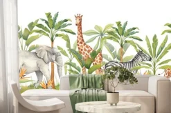 Fototapeta: Beautiful tropical horizontal seamless pattern with hand-painted