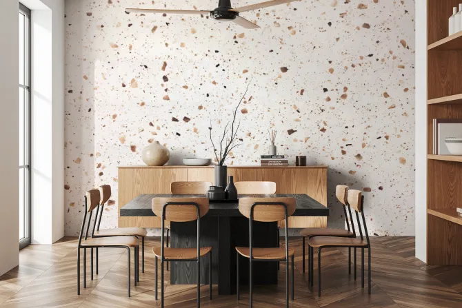 Fototapeta: Beżowa ściana z kamiennym wzorem