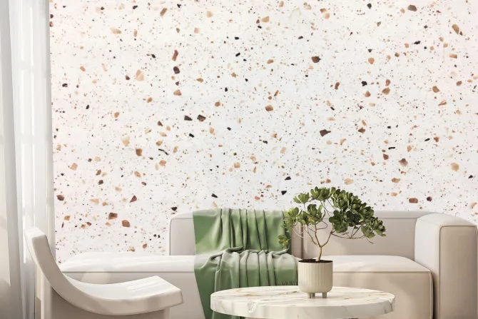 Fototapeta: Beżowa ściana z kamiennym wzorem