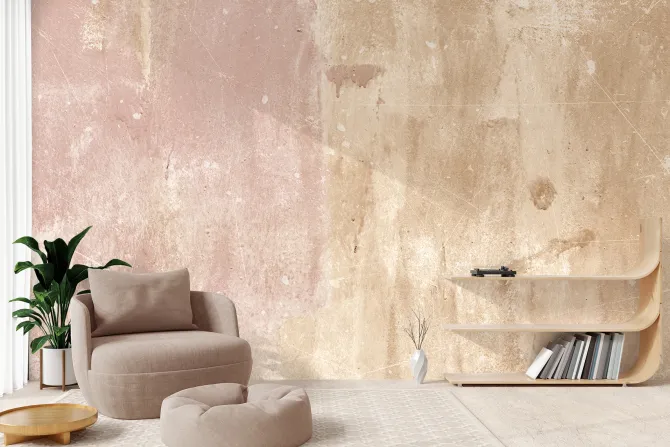 Fototapeta: Beżowa jasna betonowa ściana