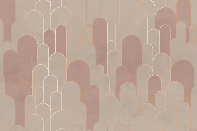 Fototapeta: Beżowo-różowe łuki ze złotymi zdobieniami