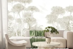 Fototapeta: Beżowy krajobraz las w stylu szkicu