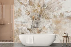 Fototapeta: Beżowy kwiat w zbliżeniu tekstura betonu