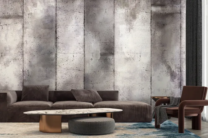 Fototapeta: Betonowa ściana z szarych bloków