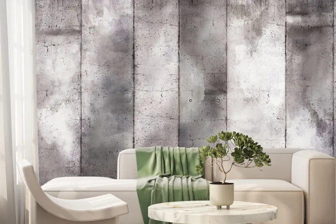 Fototapeta: Betonowa ściana z szarych bloków