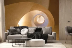 Fototapeta: Betonowa spirala schodów w motywem tunelu