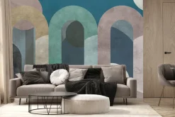 Fototapeta: Betonowe kolorowe łuki i kształty