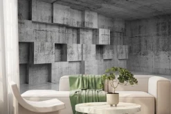 Fototapeta: Betonowe pomieszczenie z geometrycznymi wnękami