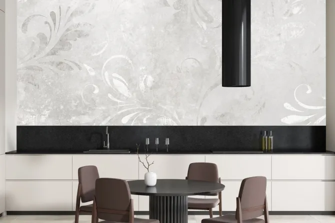 Fototapeta: Betonowe tło w szarości z ornamentami