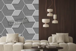 Fototapeta: Bezszwowe wzór sztuki op. geometryczne sześciokątne i diamentowe