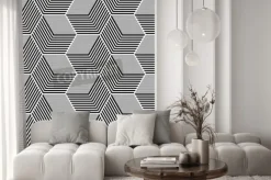 Fototapeta: Bezszwowe wzór sztuki op. geometryczne sześciokątne i diamentowe