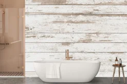 Fototapeta: Biała deska drewniana tekstura