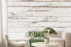 Fototapeta: Biała deska drewniana tekstura