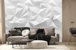 Fototapeta: Biała geometryczna faktura 3d z ostrymi krawędziami