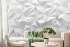 Fototapeta: Biała geometryczna faktura 3d z ostrymi krawędziami