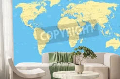 Fototapeta: Biała mapa świata i ikony nawigacyjne - ilustracji.