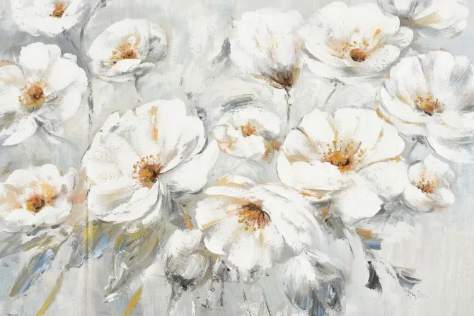 Fototapeta: Białe kwiaty malowane