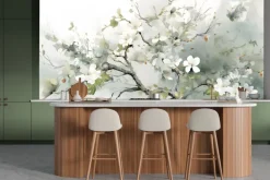 Fototapeta: Białe kwiaty wiśni na gałęzi