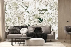 Fototapeta: Białe kwitnące kwiaty piwonii