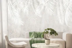 Fototapeta: Białe liście palmowe