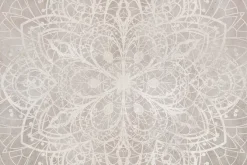 Fototapeta: Białe linie mandali na jasnym tle