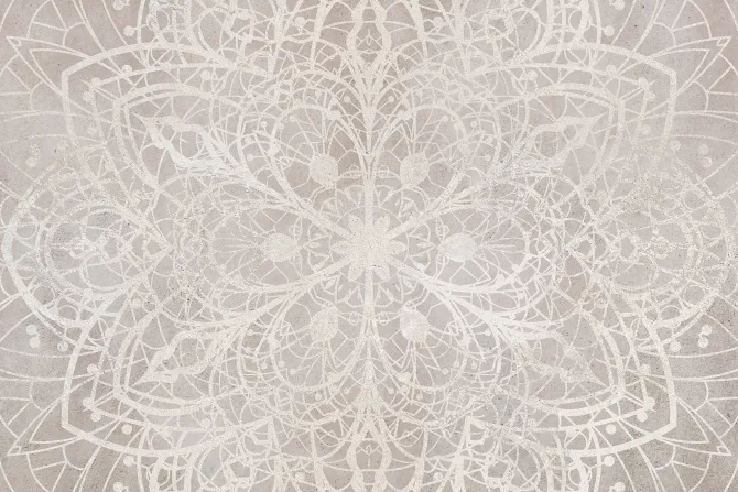Fototapeta: Białe linie mandali na jasnym tle