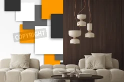 Fototapeta: Białe żółte i czarne kwadraty