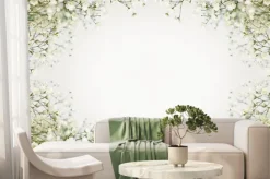 Fototapeta: Białe tło kwiaty