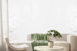 Fototapeta: Białe tło z plastrami miodu