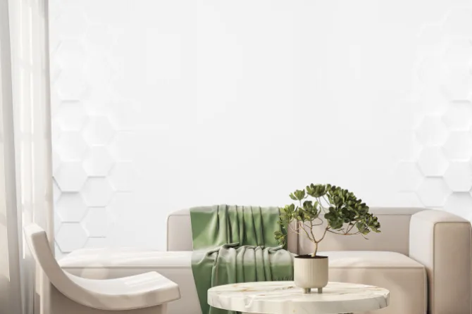 Fototapeta: Białe tło z plastrami miodu