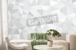 Fototapeta: Biało szara mozaika w 3d