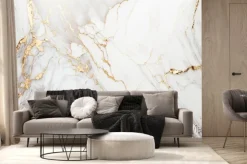 Fototapeta: Biało złoty marmur luksusowy kamień