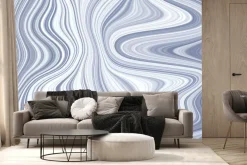 Fototapeta: Biało-niebieski falisty wzór