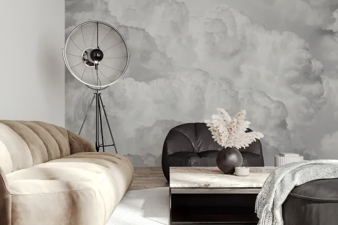 Fototapeta: Biało-szare chmury w stylu skandynawskim