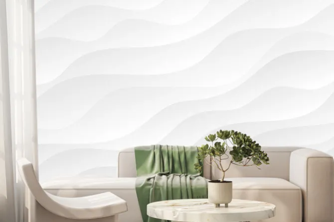 Fototapeta: Białoszare fale w nowoczesnym stylu