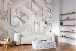 Fototapeta: Biały geometryczny wzór w 3d