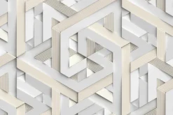 Fototapeta: Biały geometryczny wzór w 3d