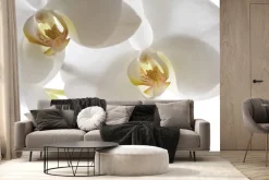 Fototapeta: Biały kwiat storczyka na jasnym tle